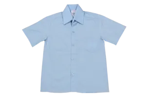 Shortsleeve Raised Collar Shirt - Blue