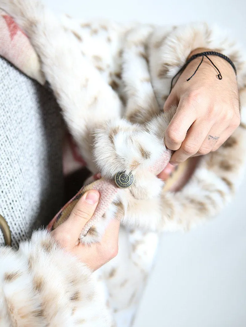 Siberian Snow Leopard Faux Fur Throw