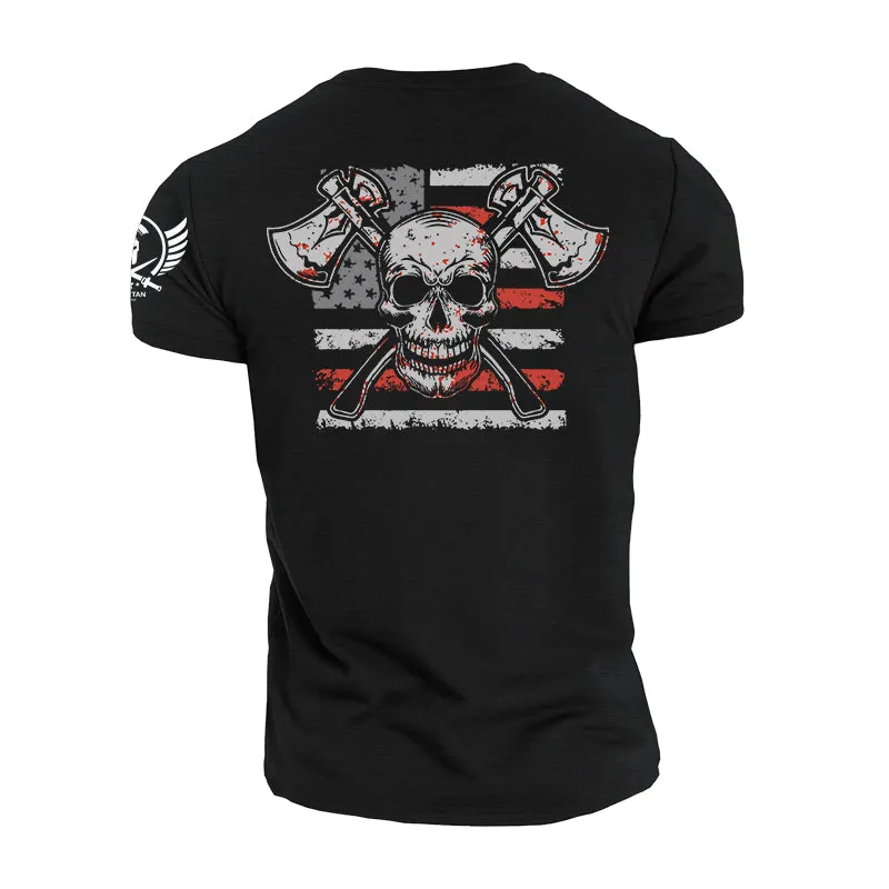 Skull Axe Cotton T-Shirt