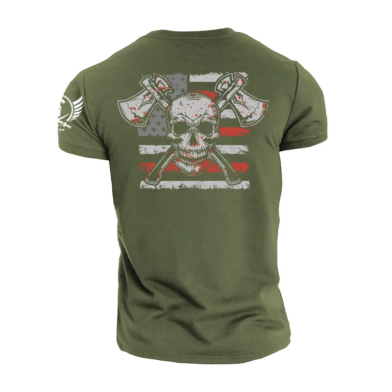 Skull Axe Cotton T-Shirt