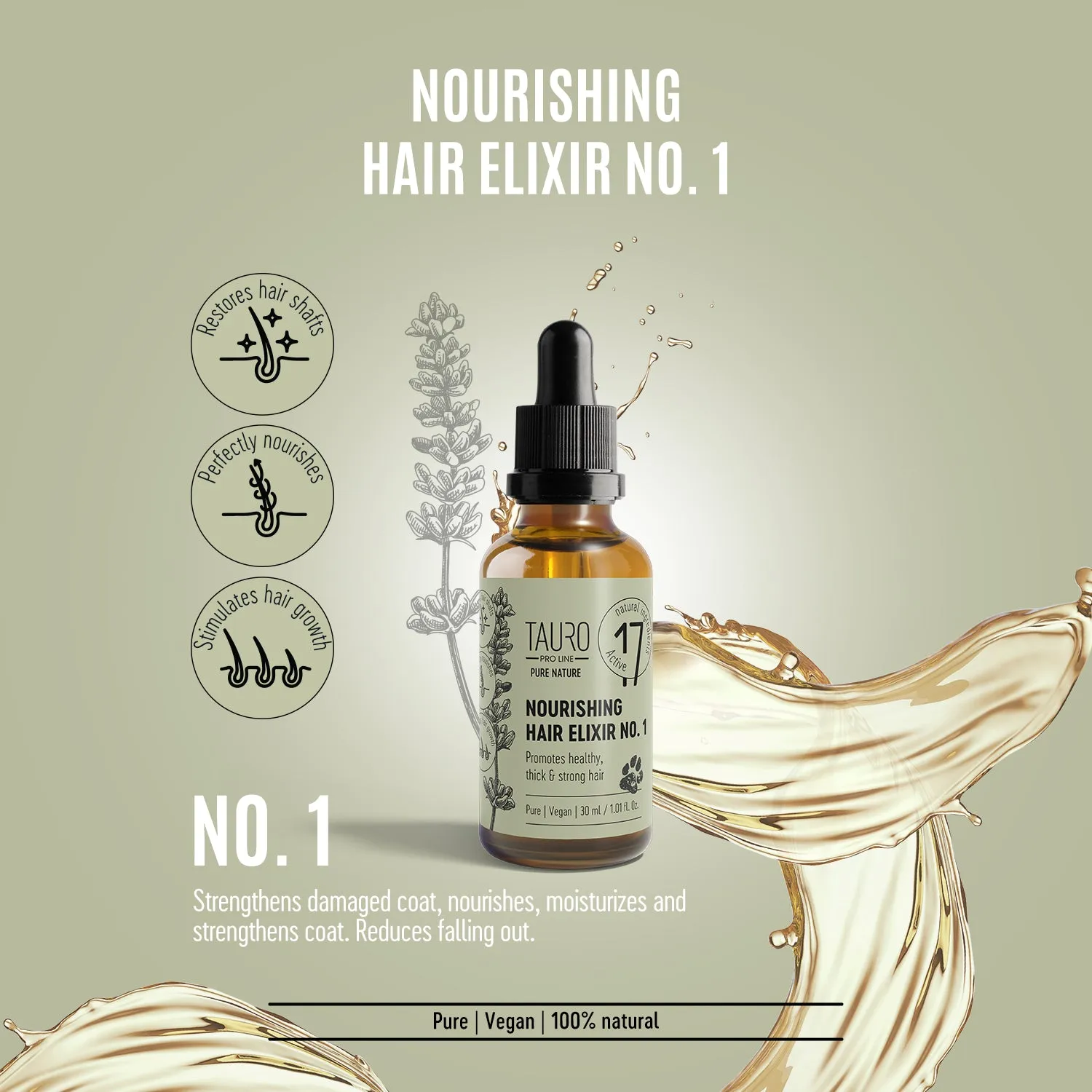 Tauro Pro Line Nature Nourishing Elixir No. 1 Treatment For Pets To Nourish And Restore Damaged Skin And Coat