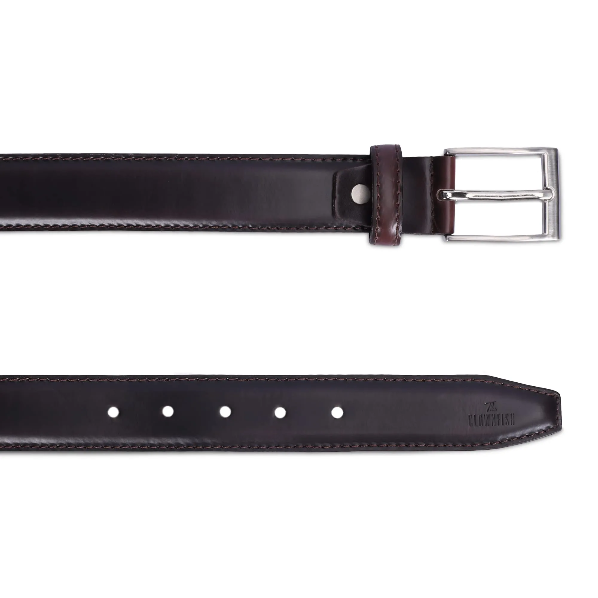 THE CLOWNFISH Men's Genuine Leather Belt - Dark Brown (Size-40 inches)