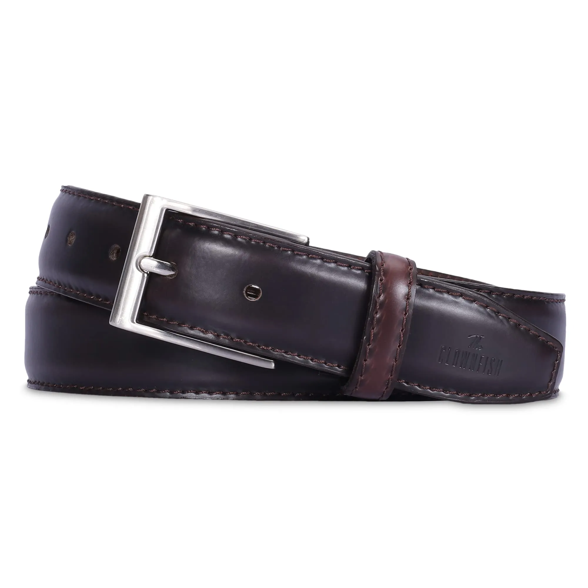 THE CLOWNFISH Men's Genuine Leather Belt - Dark Brown (Size-40 inches)