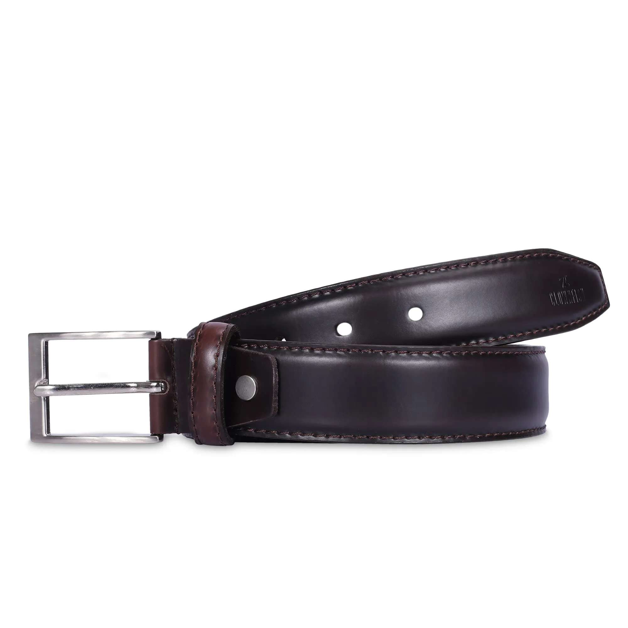 THE CLOWNFISH Men's Genuine Leather Belt - Dark Brown (Size-40 inches)