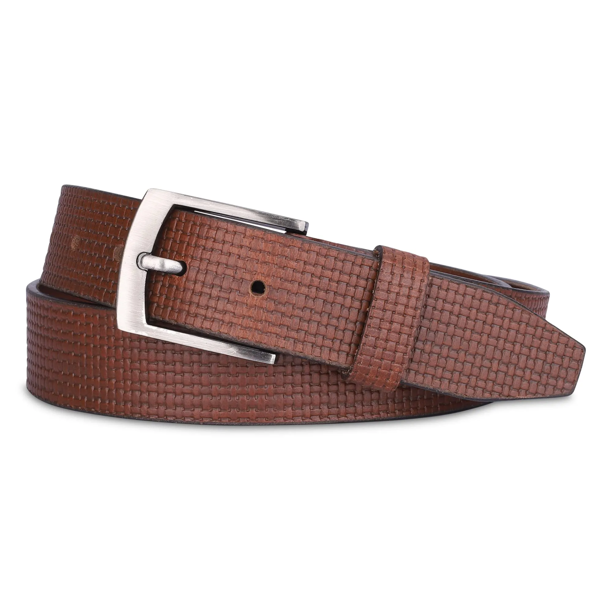 THE CLOWNFISH Men's Genuine Leather Belt -Tan (Size-36 inches)