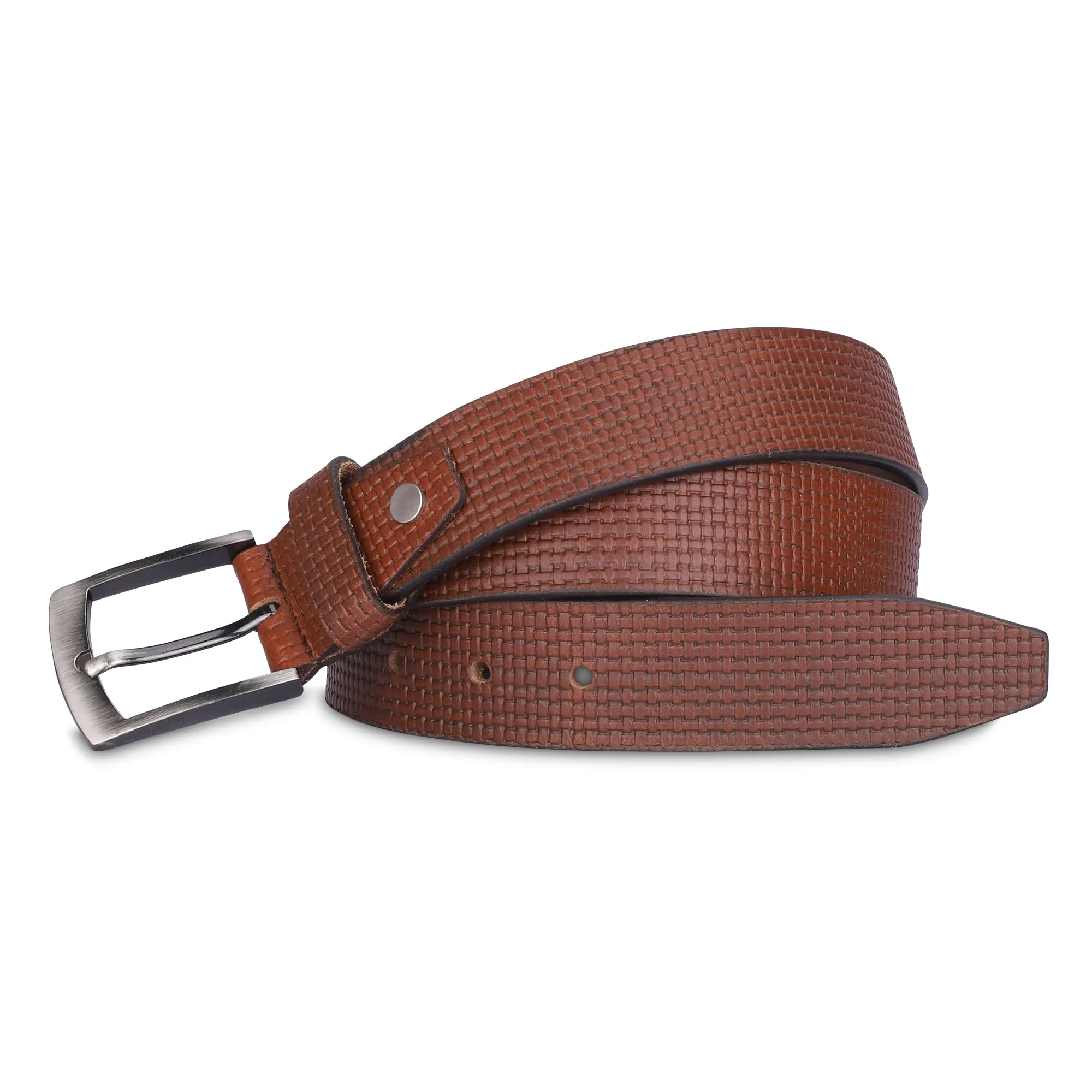 THE CLOWNFISH Men's Genuine Leather Belt -Tan (Size-36 inches)