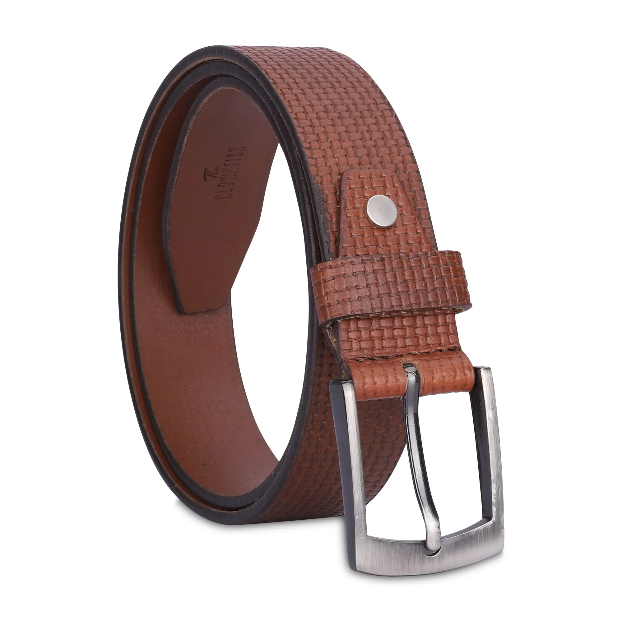 THE CLOWNFISH Men's Genuine Leather Belt -Tan (Size-36 inches)