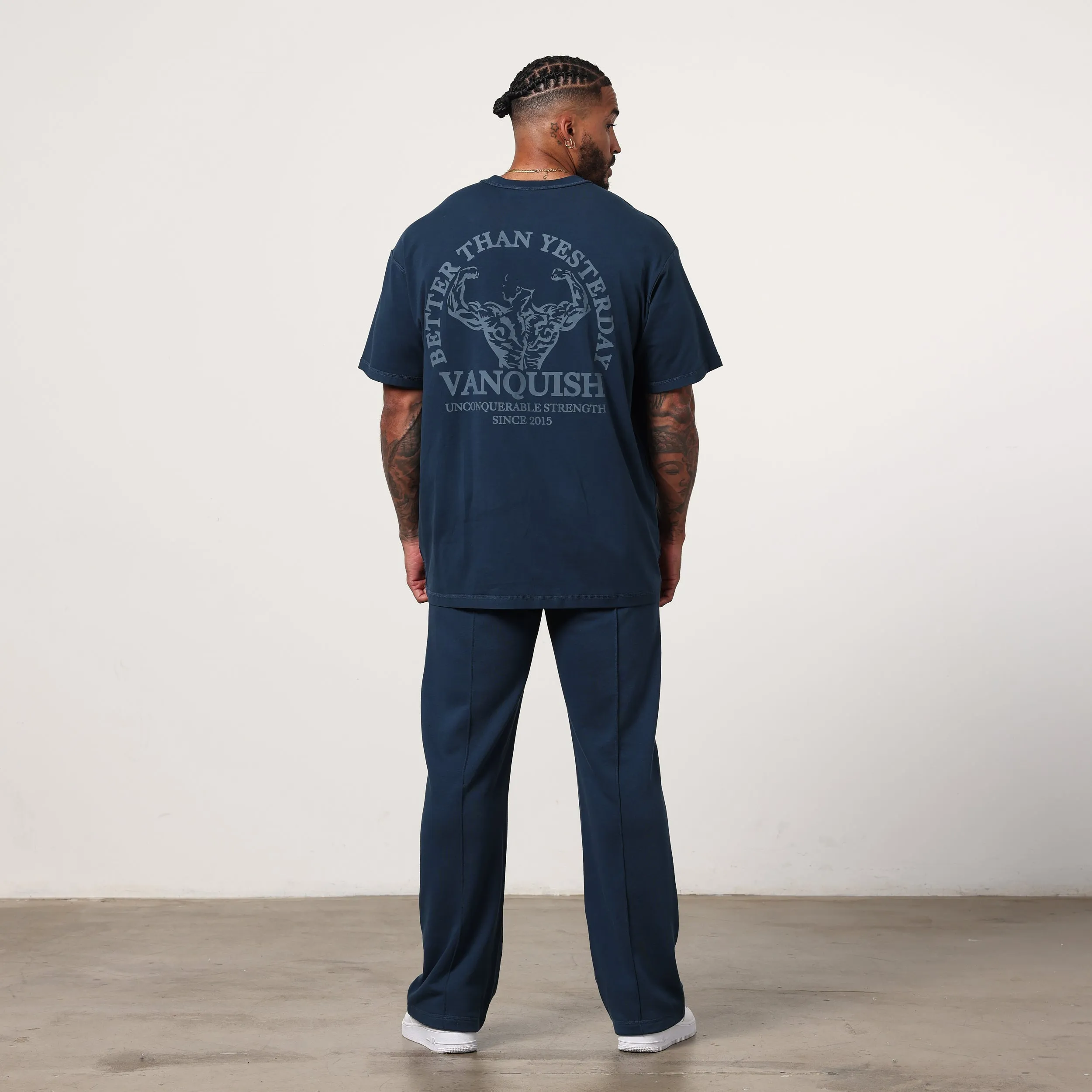 Vanquish Midnight Blue Unconquerable Strength Oversized T Shirt