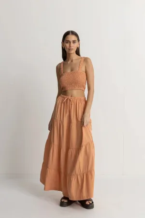 VILLA TIERED MAXI SKIRT Peach