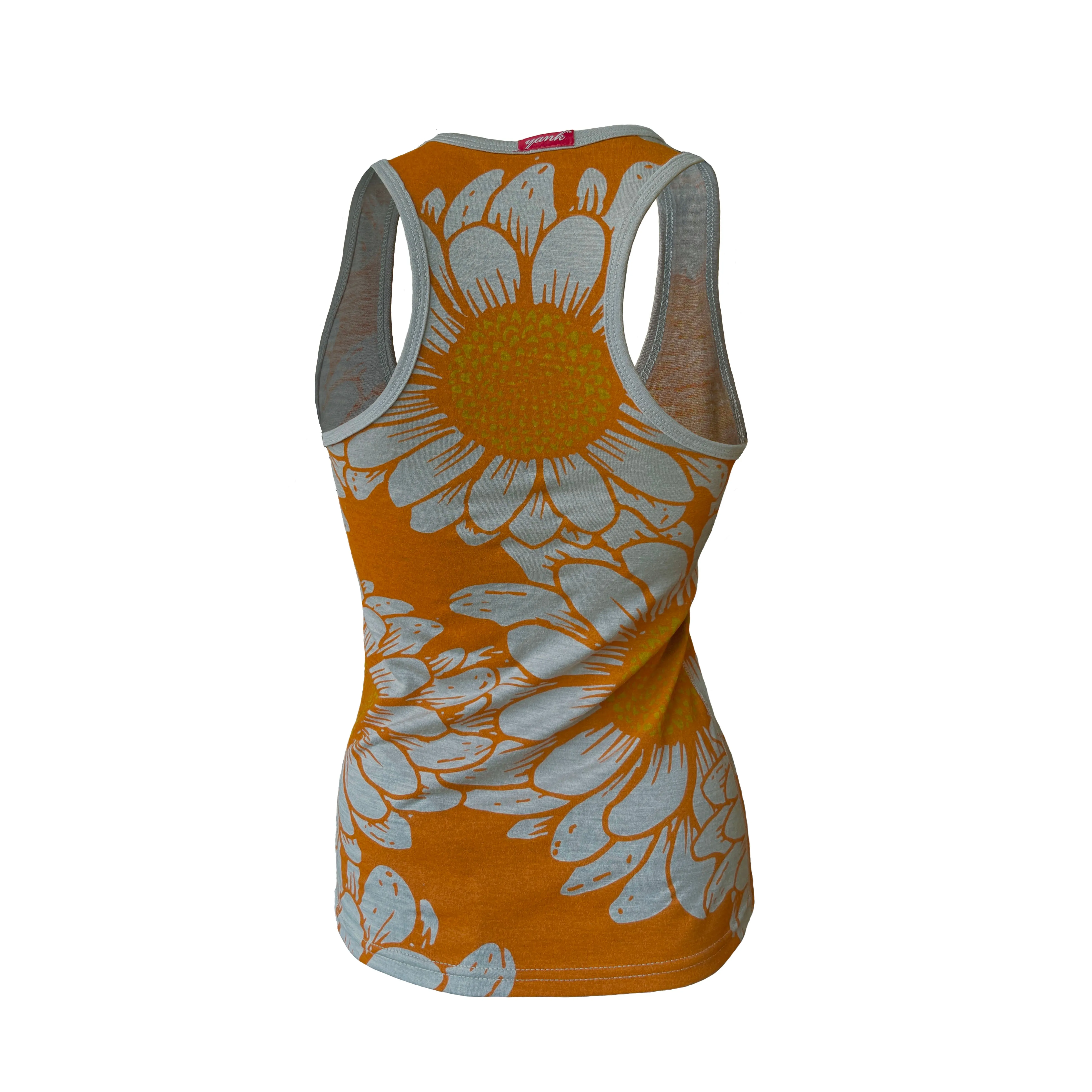 Women's Flower Power Merino Tank Top | Calm Orange