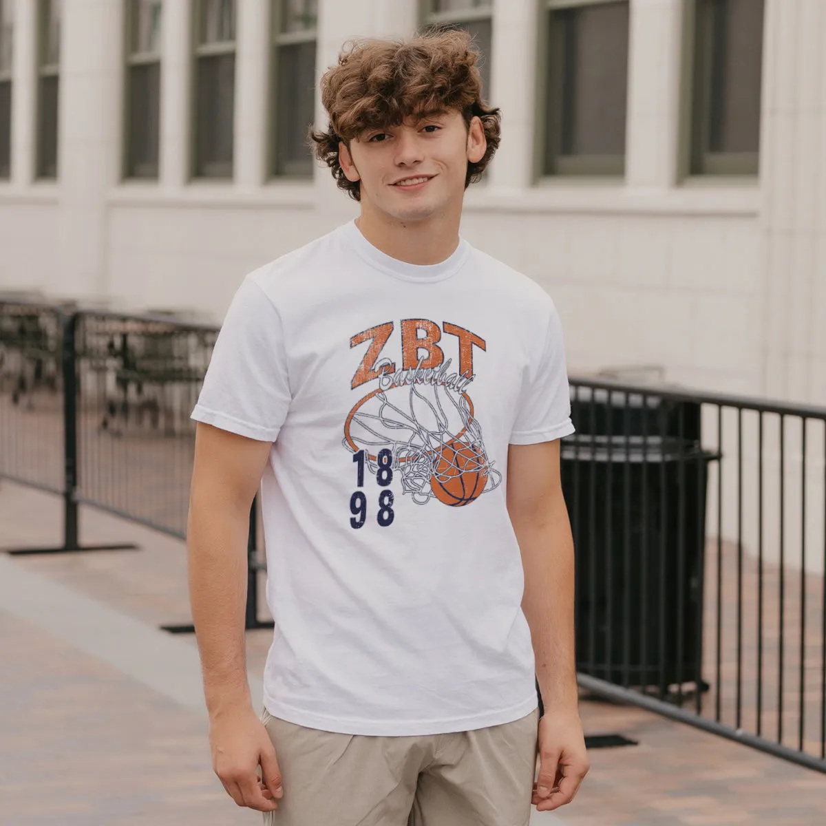 ZBT Comfort Colors Retro Basketball Short Sleeve Tee